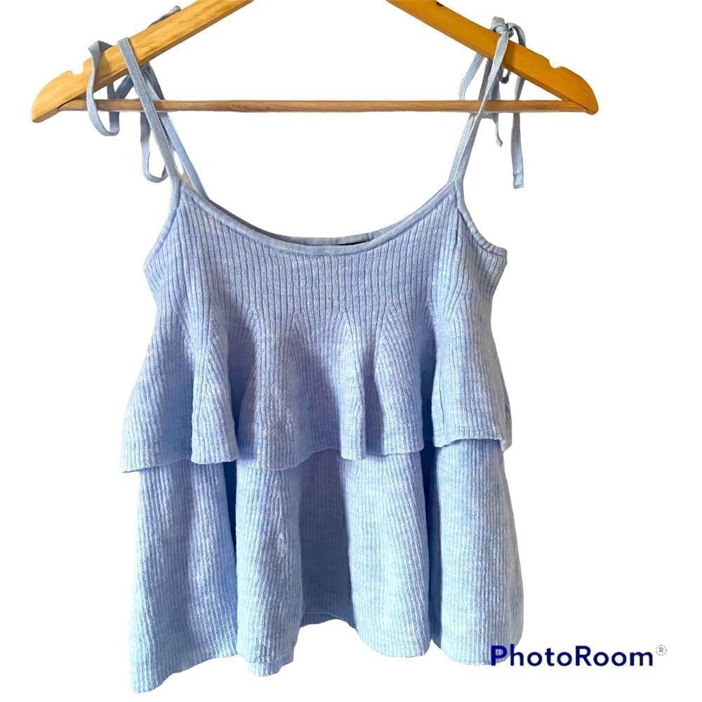 J. Crew Tiered blue merino wool top - Picture 12 of 13